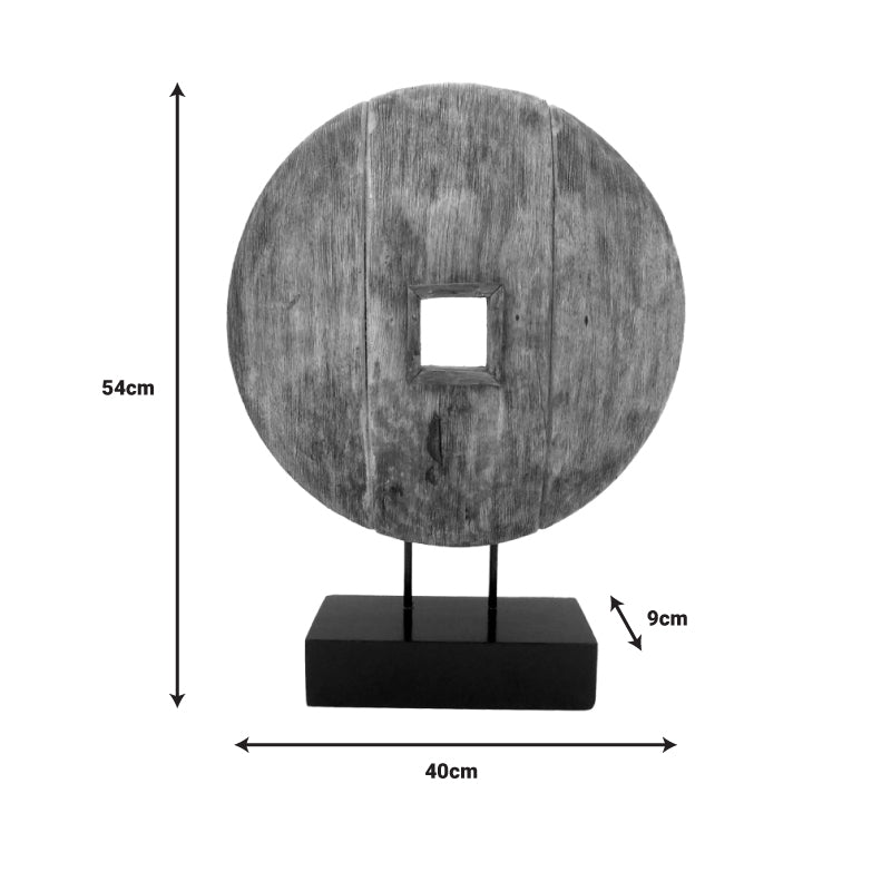 Декорация за маса Количка  естествено мангово дърво-желязо 40х9х54см
