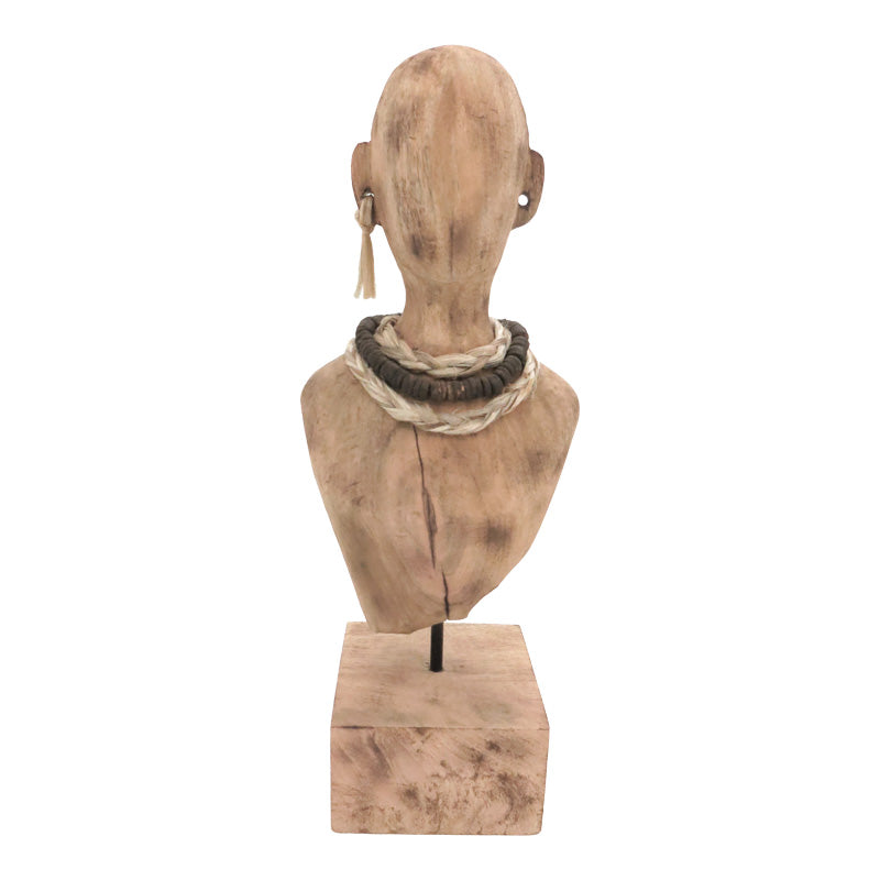 Бюст  мангово дърво-метал в естествен нюанс, 17x12.5x44см