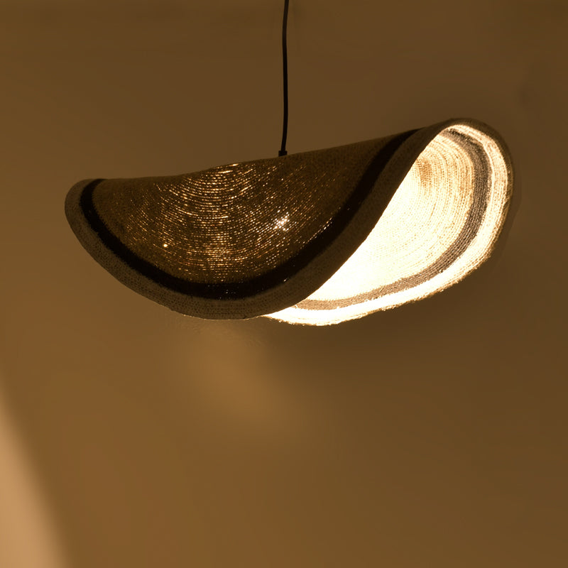 Плафон Hatchie  естествено-черно-бяла морска трева-желязо D100x133см