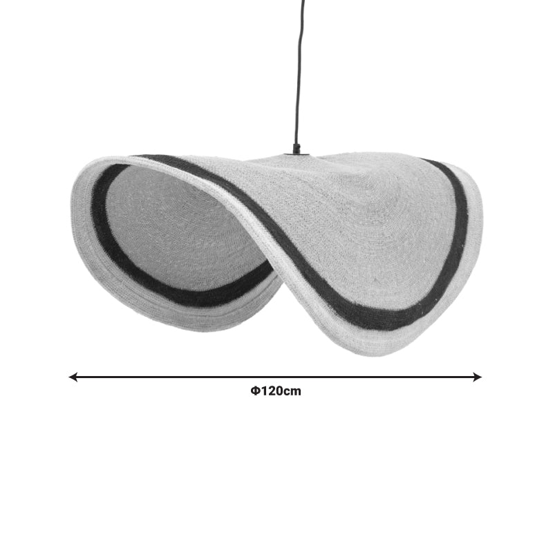 Плафон Hatchie  естествено-черно-бяла морска трева-желязо D120x144см