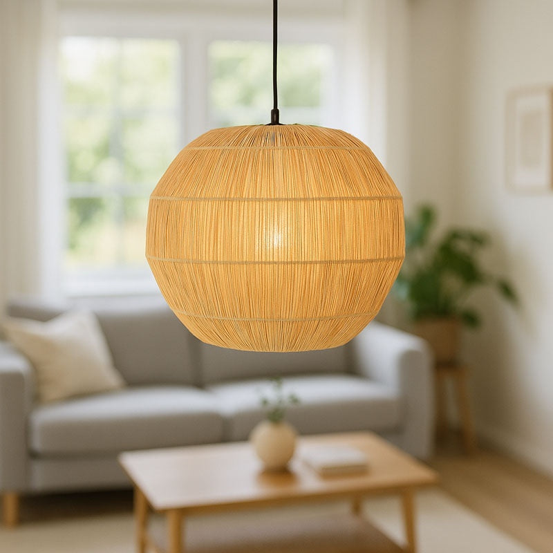 Плафон Ozelia  кафява преса хартия-ютия d33x122см