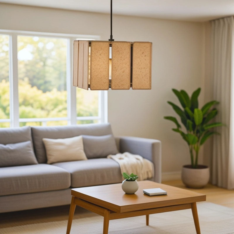 Плафон Boxfo  кафява преса хартия-ютия 32x32x123см