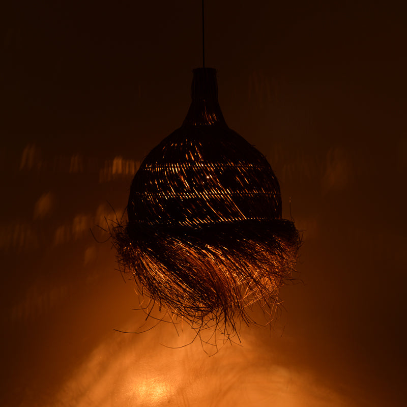 Таванна лампа Cazin  mendong в естествен абажур D60x68см