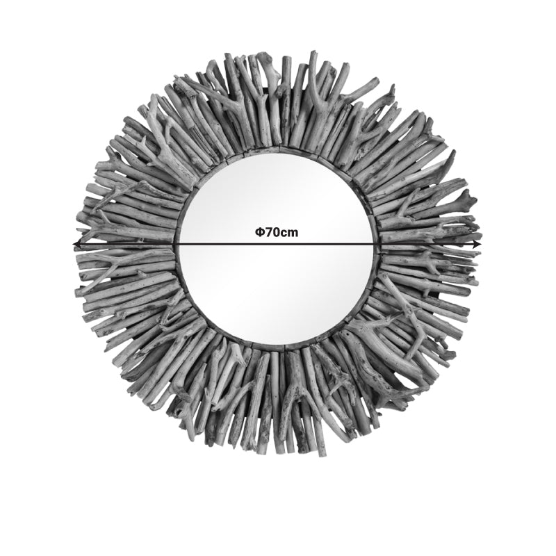 Огледало Grazzy  арум дърво в естествен нюанс Φ70x8см