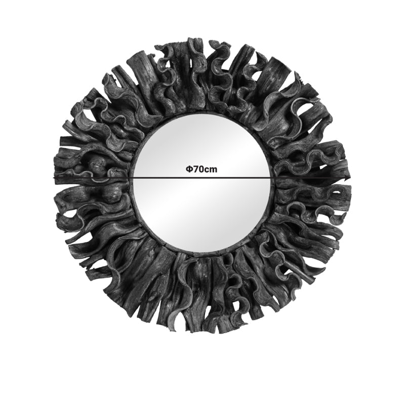 Adrez  огледало дърво в естествен нюанс Φ70x8см