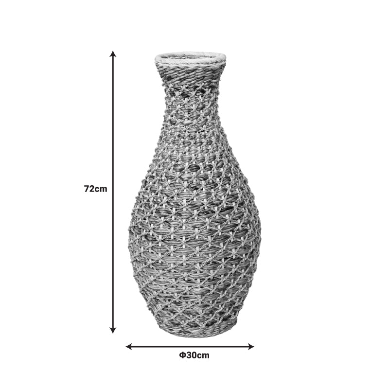 Ваза Gucre I  дърво-ратан pe в естествен нюанс D30x70см