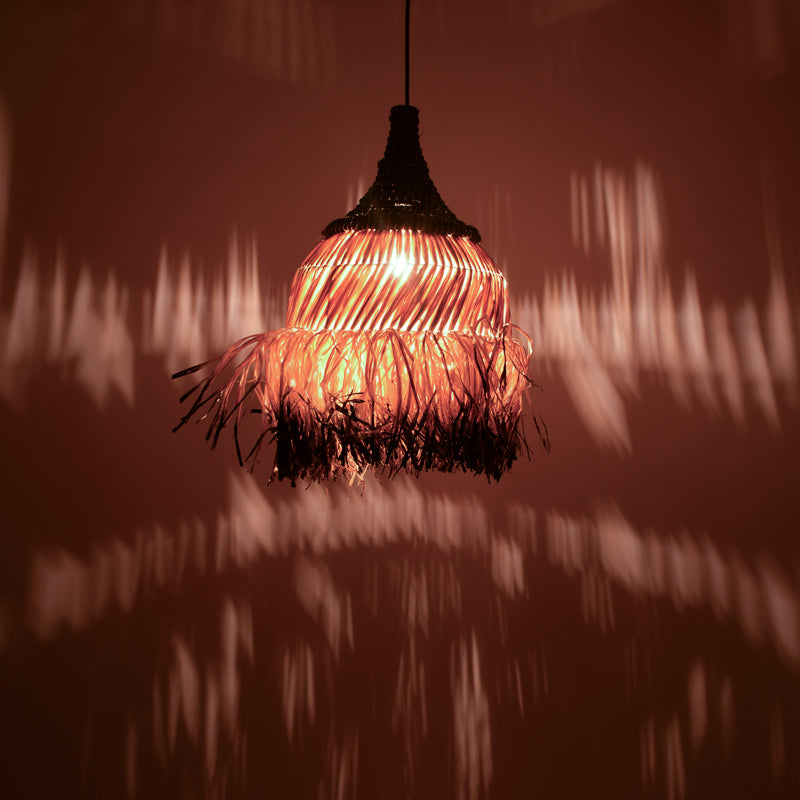 Плафон от сезал Kentel  в естествено-черен цвят D35x50см