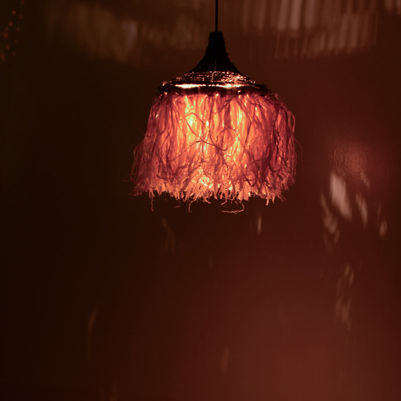 Плафон от сезал Sermene  в естествено-черен цвят D32x45см