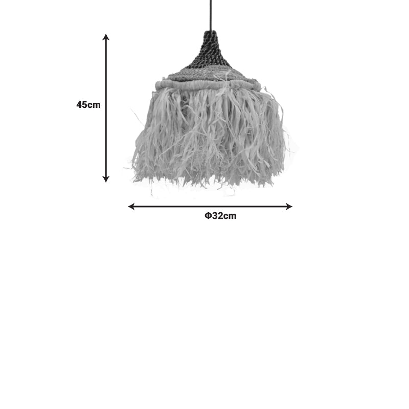 Плафон от сезал Sermene  в естествено-черен цвят D32x45см
