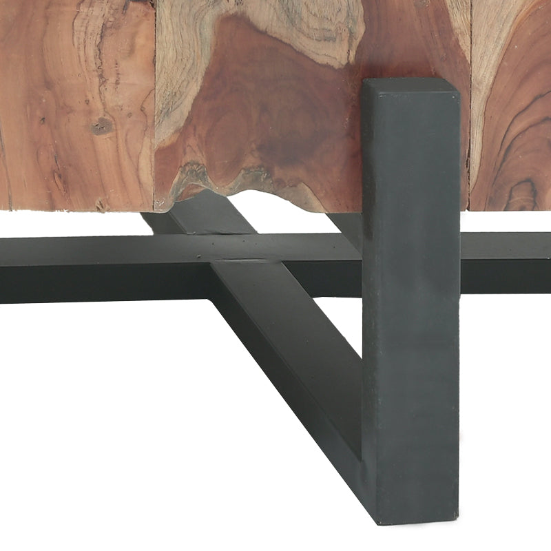 Холна маса borth  от тиково дърво в естествен цвят 135x90x40см