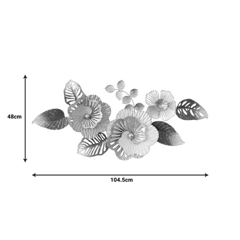 Декорация за стена Nelie  метал в златисто-бяло-сив нюанс 104.5x48x7см