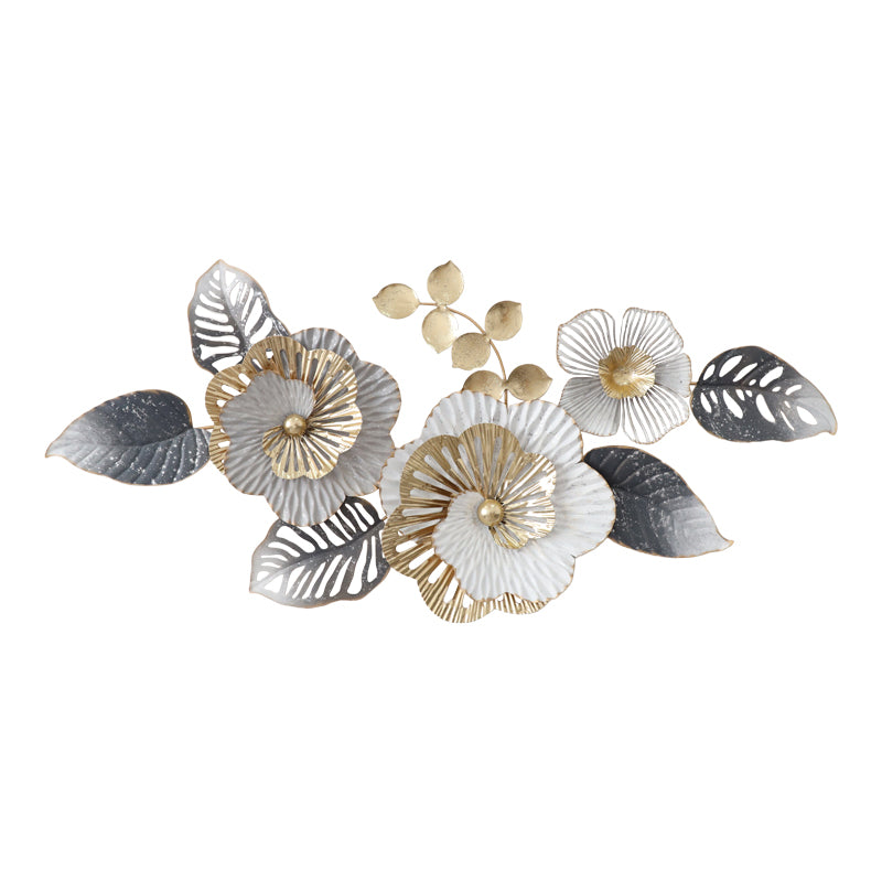 Декорация за стена Nelie  метал в златисто-бяло-сив нюанс 104.5x48x7см