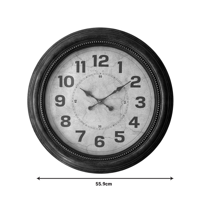 Стенен часовник Napol  в античен черен и златен тон D55.9x5.8cm