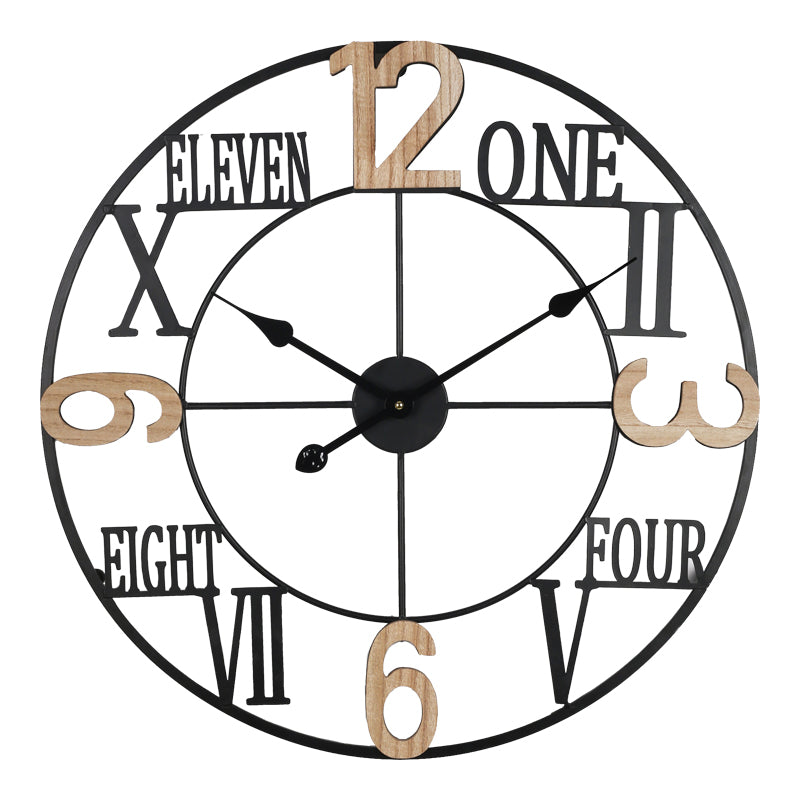 Стенен часовник Beauco  метал в черен нюанс 60x3x60см