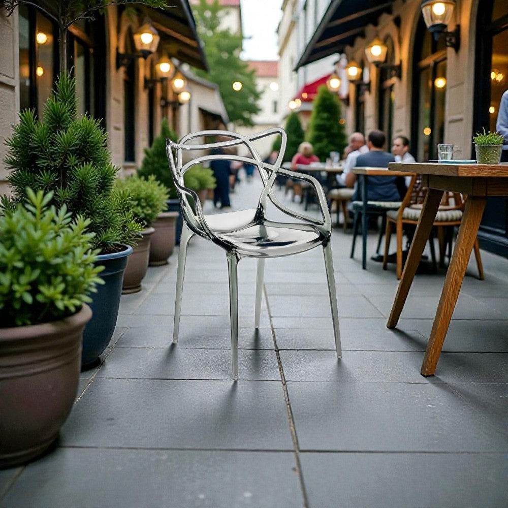 Трапезен стол Виена сив кристал/поликарбонат