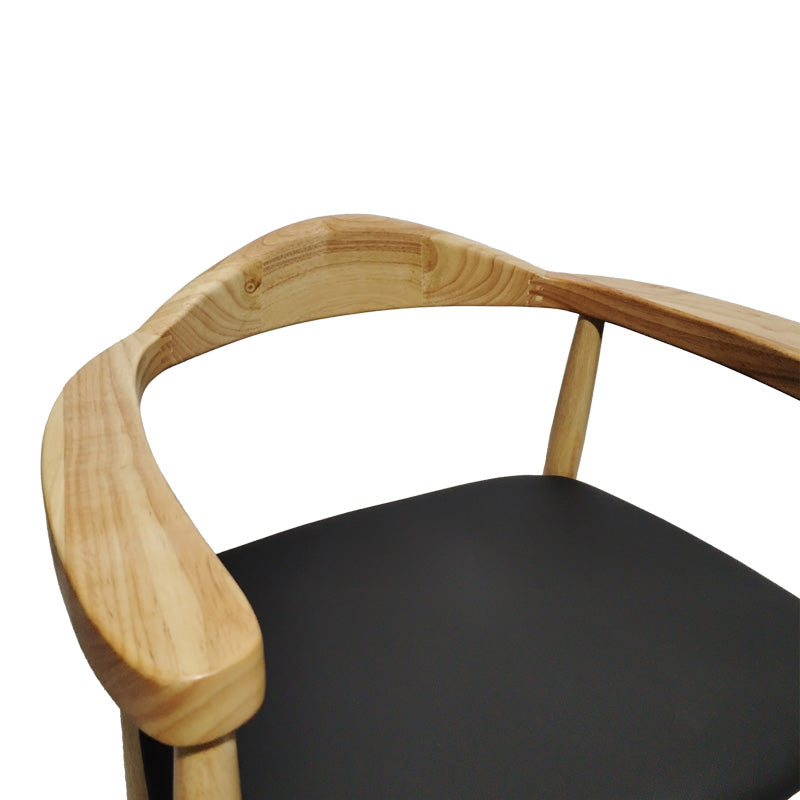 Фотьойл joube естествен цвят каучуково дърво и черна pu възглавница 59x48x73cm