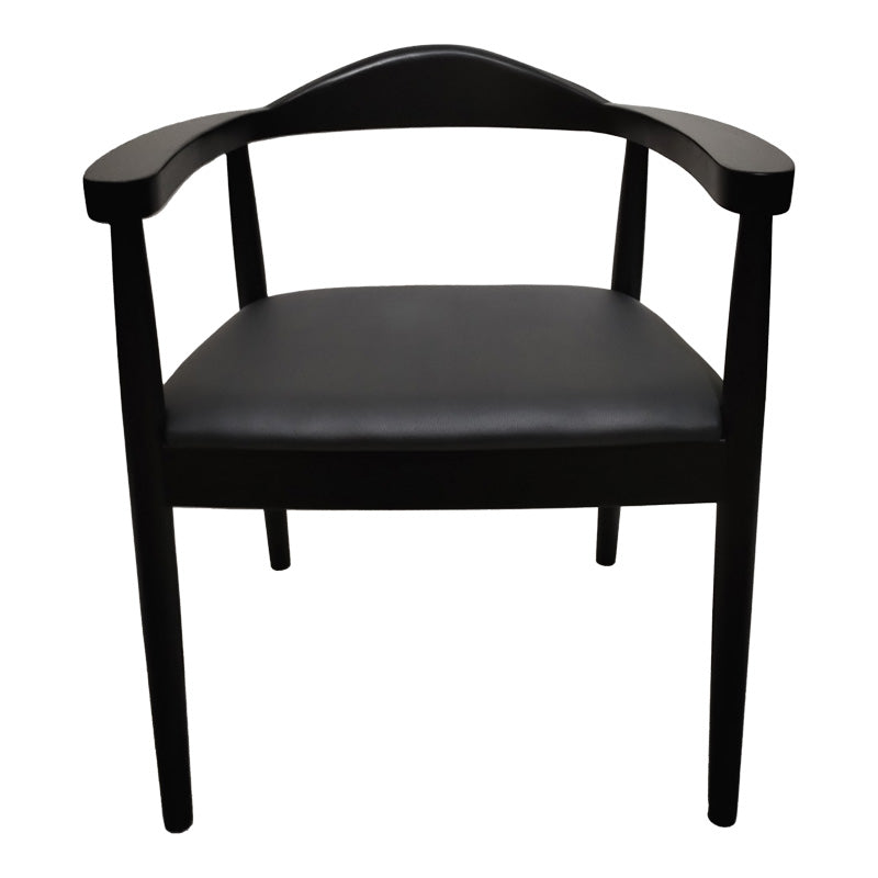 Фотьойл joube черен цвят каучуково дърво и черна pu възглавница 59x48x73cm