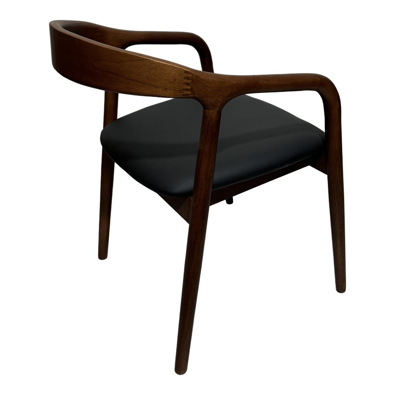 Hogie фотьойл каучуково дърво орех-черен pu възглавница 61x60x76cm