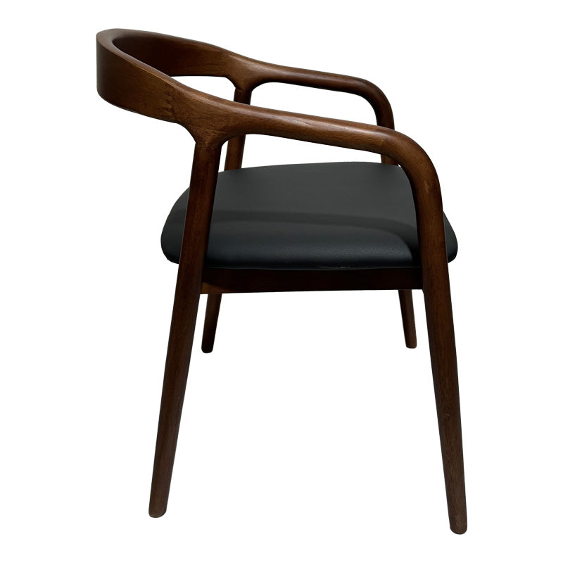 Hogie фотьойл каучуково дърво орех-черен pu възглавница 61x60x76cm