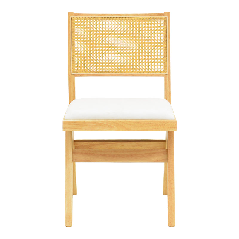 Стол winslow d, каучуково дърво, в естествен нюанс - бял, плат 46x58x80см