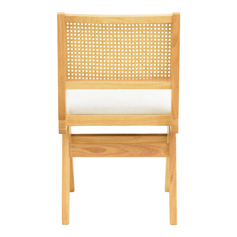 Стол winslow d, каучуково дърво, в естествен нюанс - бял, плат 46x58x80см