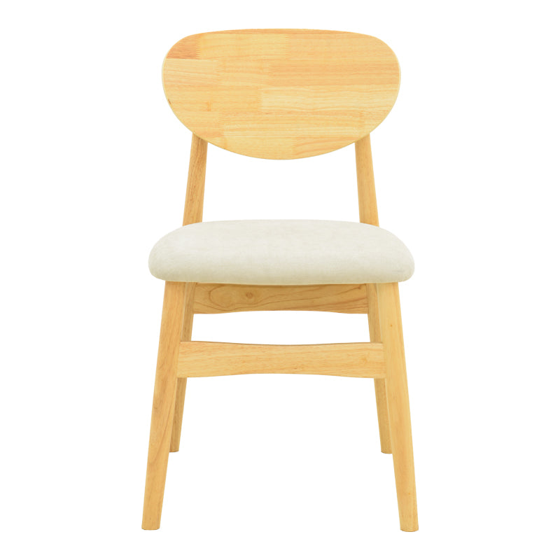 Стол Cardith - Каучуково дърво със сиво-бежов плат 48x51x78см