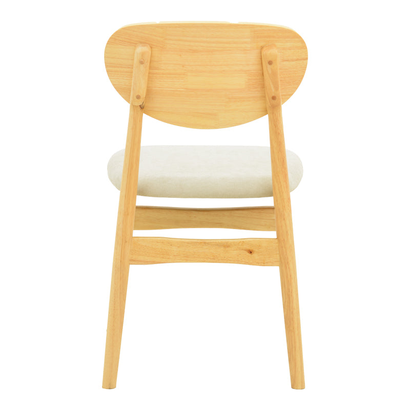 Стол Cardith - Каучуково дърво със сиво-бежов плат 48x51x78см