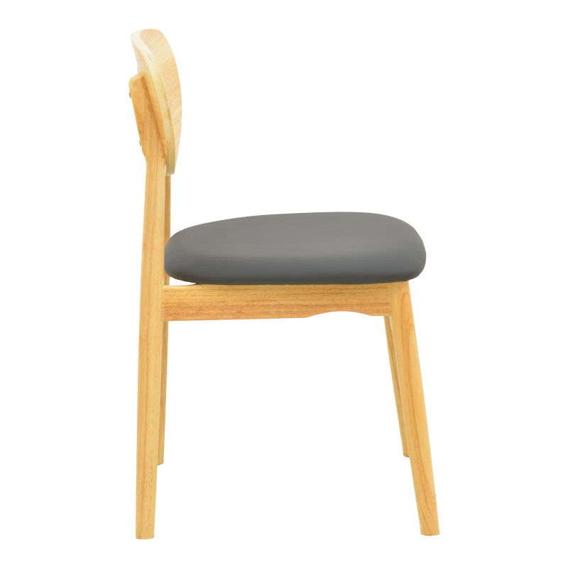 Стол CARDITH каучуково дърво-в естествен нюанс-pu черно 48x51x78см