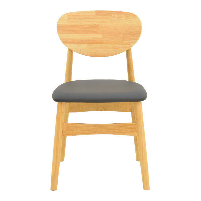 Стол cardith d, каучуково дърво-шперплат в естествен нюанс-pu черно 48x51x78см