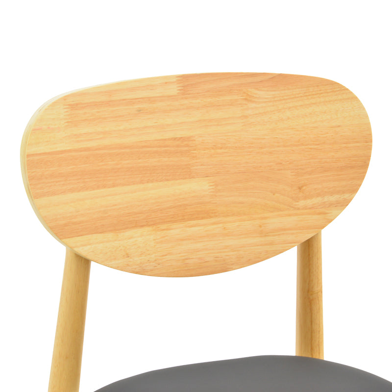 Стол Cardith d, каучуково дърво- в естествен нюанс-pu черно 48x51x78см