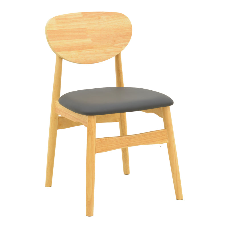 Стол cardith d, каучуково дърво-шперплат в естествен нюанс-pu черно 48x51x78см