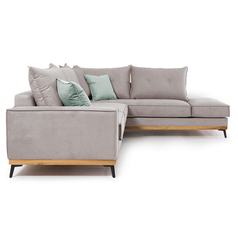 Ъглов диван Luxury  ляв ъгъл дамаска ciel 290x235x95см