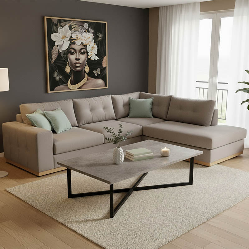 Ъглов диван Boston ляв ъгъл дамаска -ciel 280x225x90см