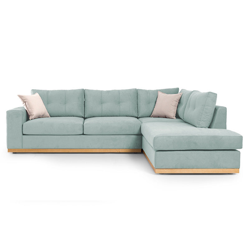 Ъглов диван Boston ляв ъгъл дамаска ciel-крем 280x225x90см