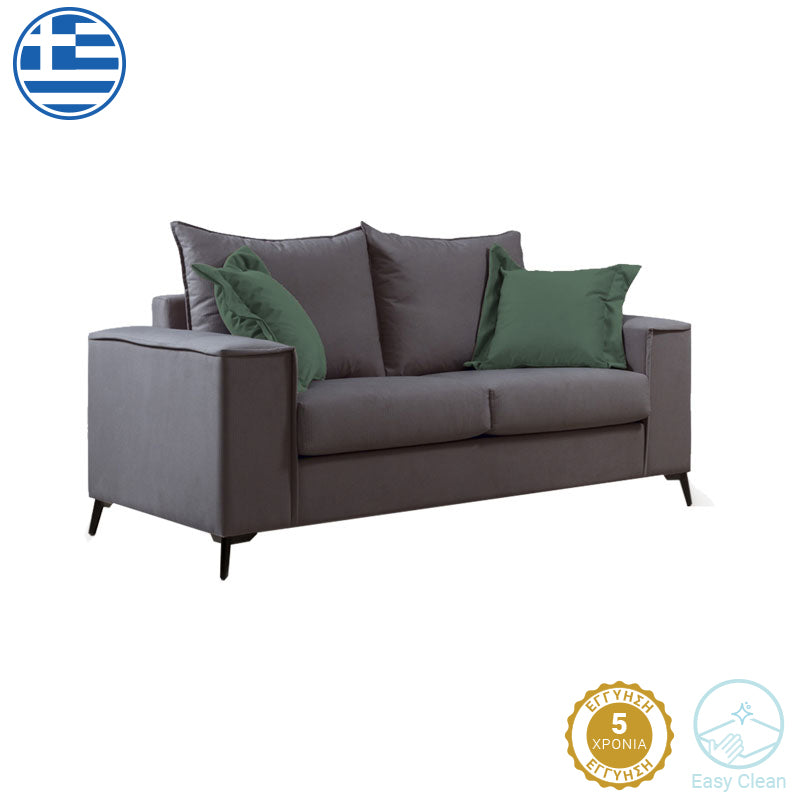 2-местен диван VERONA антрацит - възглавници кипарис 173x93x100см