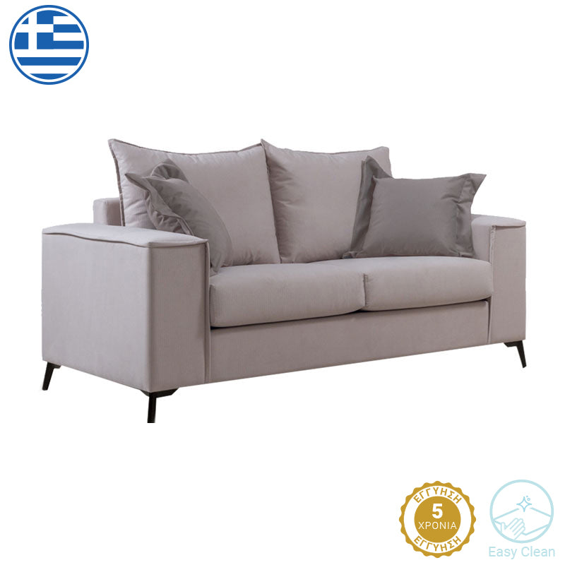 2-местен диван VERONA крем - мока възглавници 173x93x100см