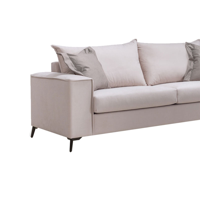 3-местен диван VERONA крем - мока възглавници 225x93x100см