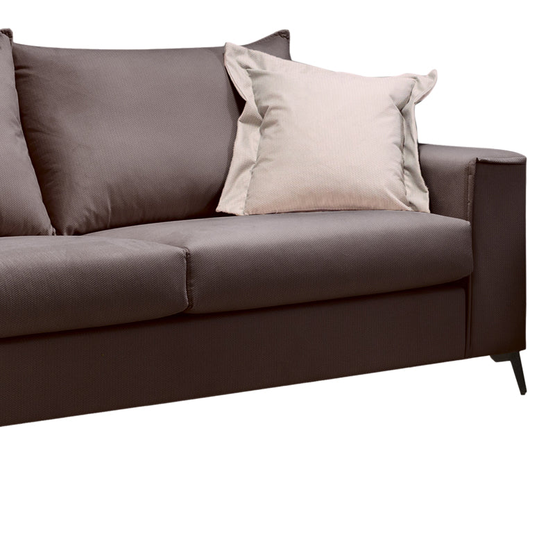 VERONA 3-местен диван тъмносив плат с бежови възглавници 225x93x100см