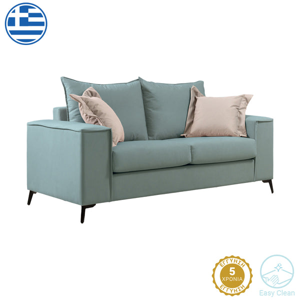 VERONA 2-местен диван ментов плат с кремави възглавници 173x93x100см