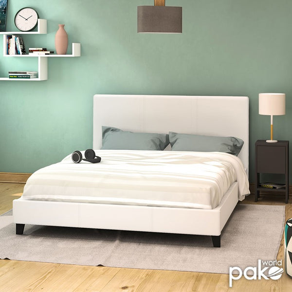 Двойно легло NEVIL PU бял мат 150x200