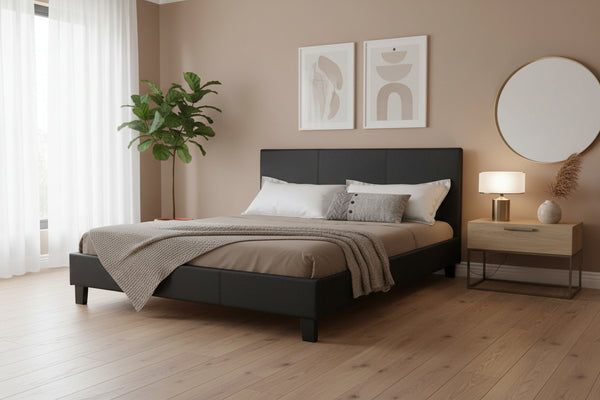Двойно легло NEVIL PU черен мат 150x200