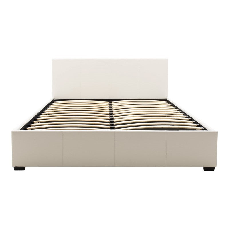 Двойно легло Norse PU с място за съхранение в бял мат 160x200см