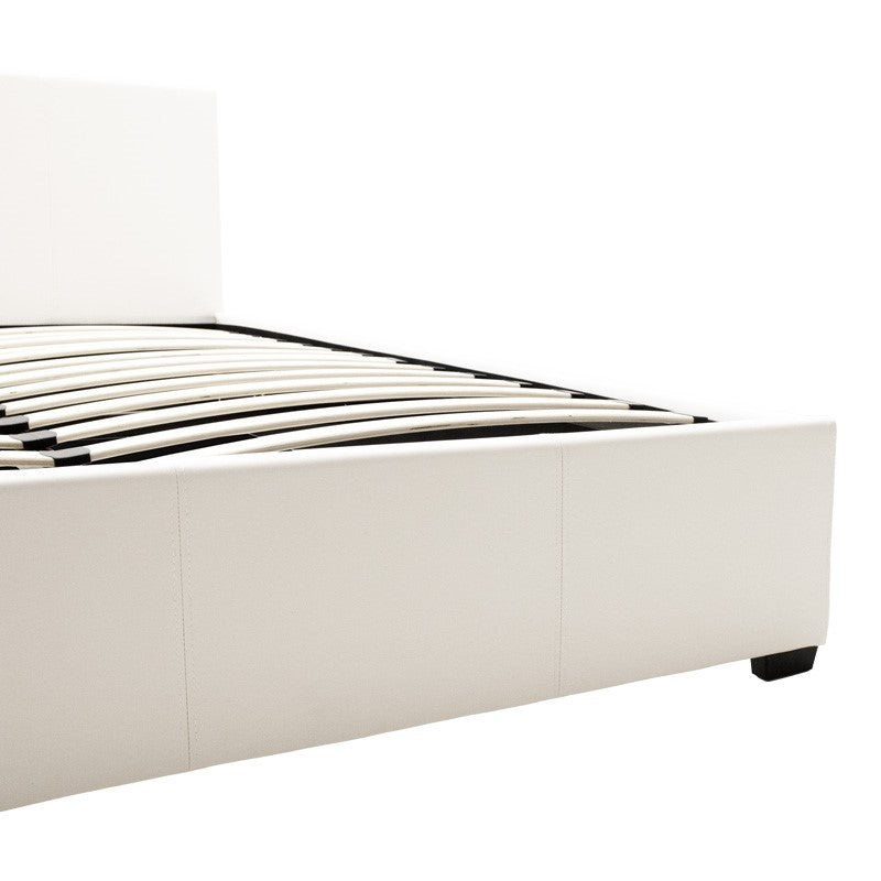 Двойно легло Norse PU с място за съхранение в бял мат 160x200см