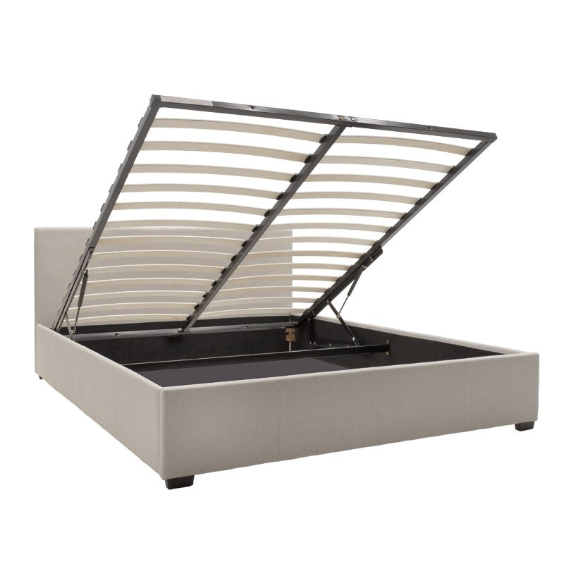 Двойно легло Norse с място за съхранение от плат слонова кост 160x200см