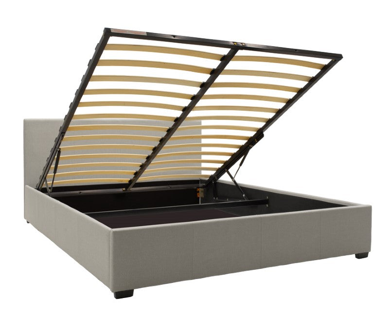 Двойно легло Norse с място за съхранение в сив плат 160x200см