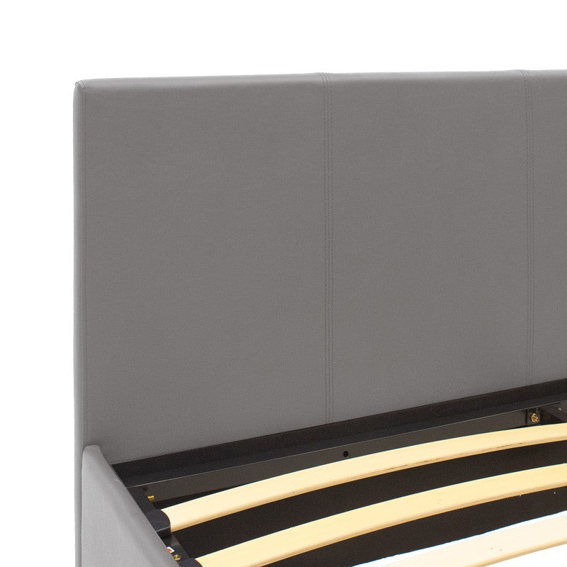 Двойно легло Norse PU с място за съхранение в сив мат 160x200см