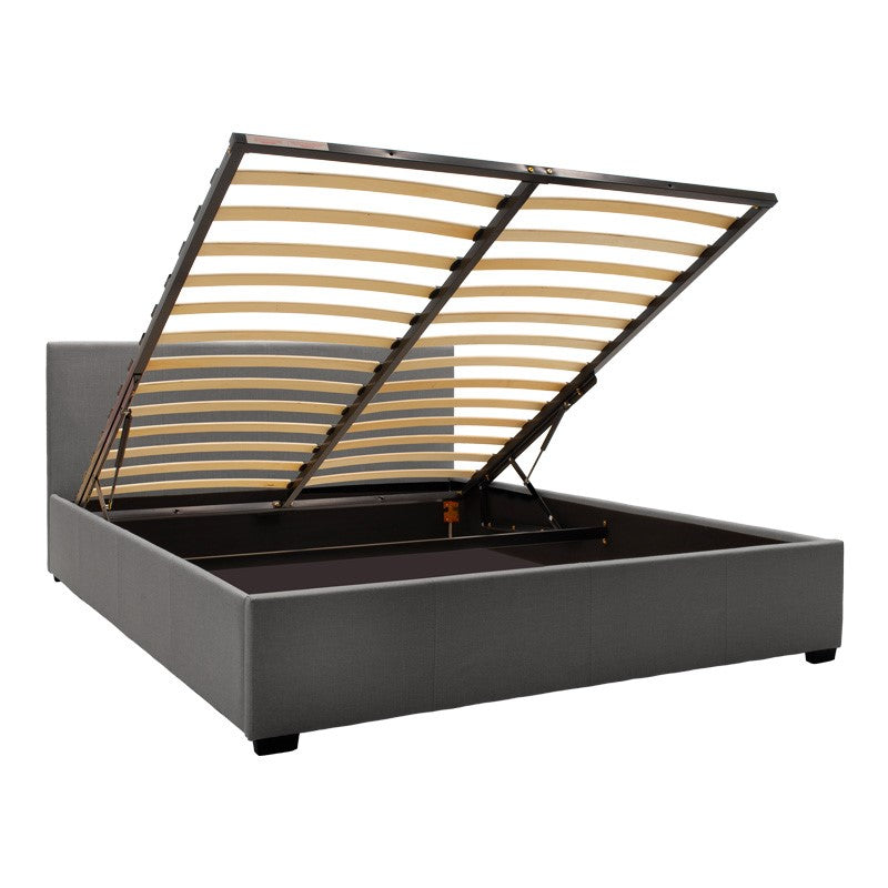 Двойно легло Norse плат с място за съхранение в тъмно сиво в мат 160x200 см