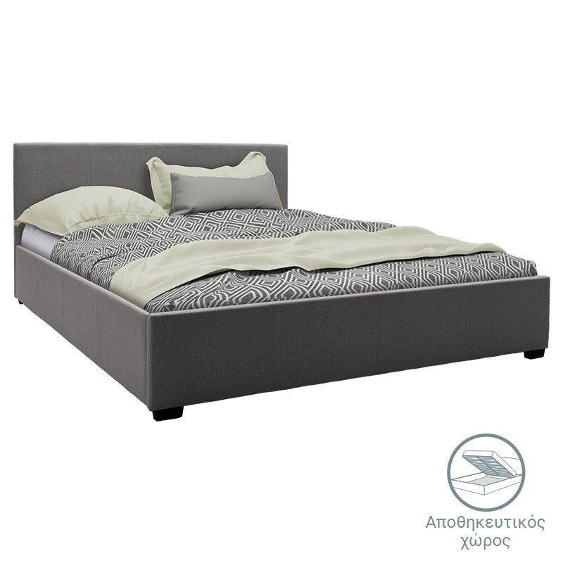 Двойно легло Norse плат с място за съхранение в тъмно сиво в мат 160x200 см