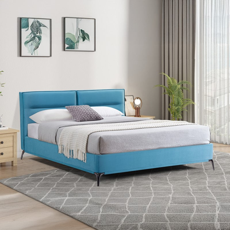 Двойно легло Ikina кадифе в цвят петрол 160x200см