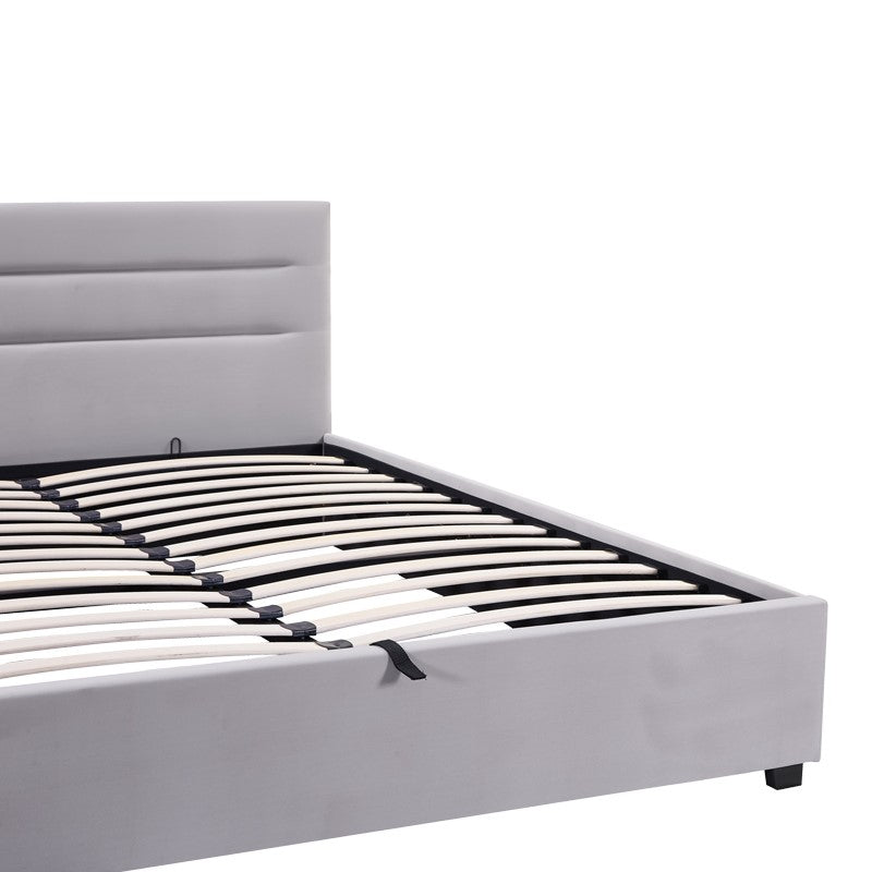 Двойно легло Molito velvet в светло сив цвят с място за съхранение160x200см